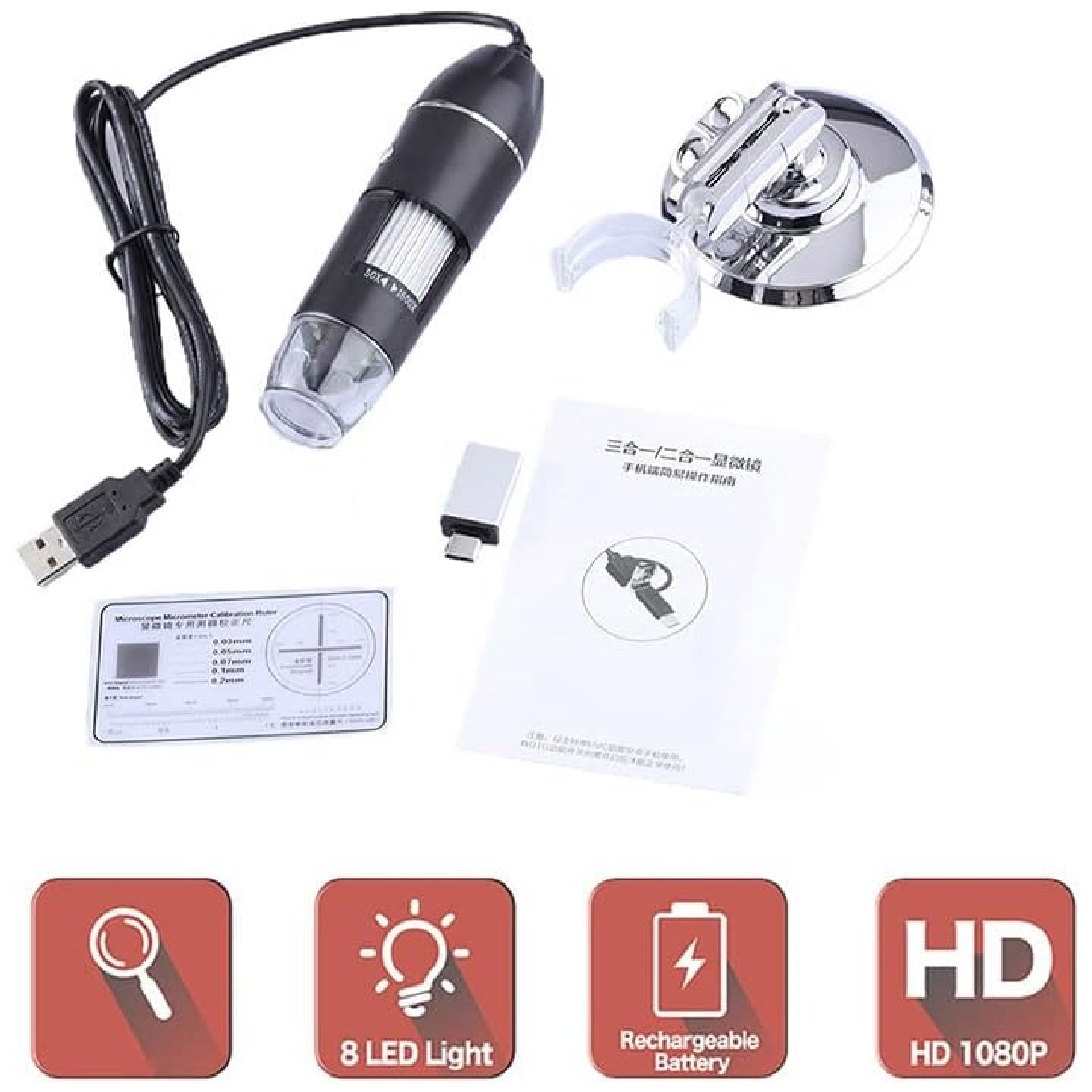 Miniatura 4 de Microscopio Digital 1600x Usb Portatil